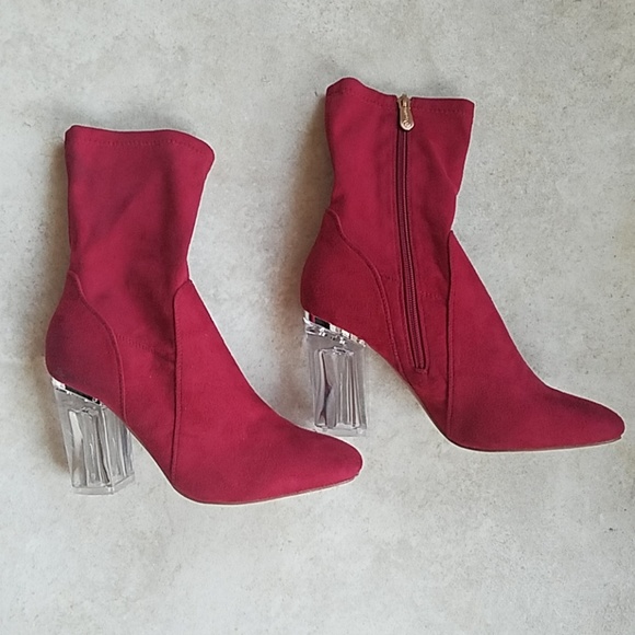 red clear booties